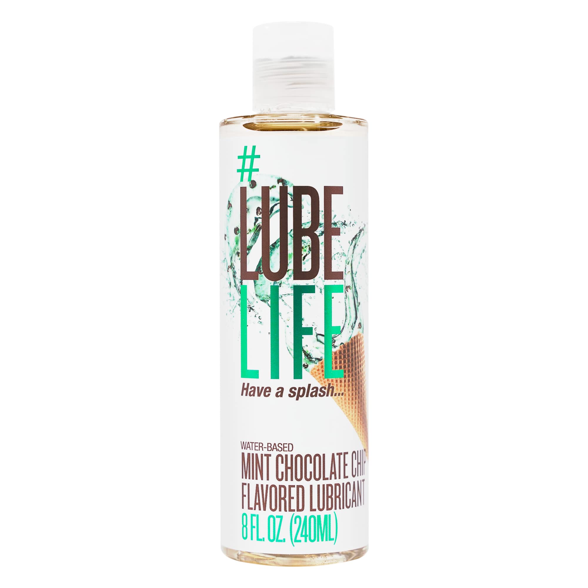 Lube LifeWater-Based Mint Chocolate Chip Flavored Lubricant, Personal Lube for Men, Women and Couples, Made Without Added Sugar, 240 ml