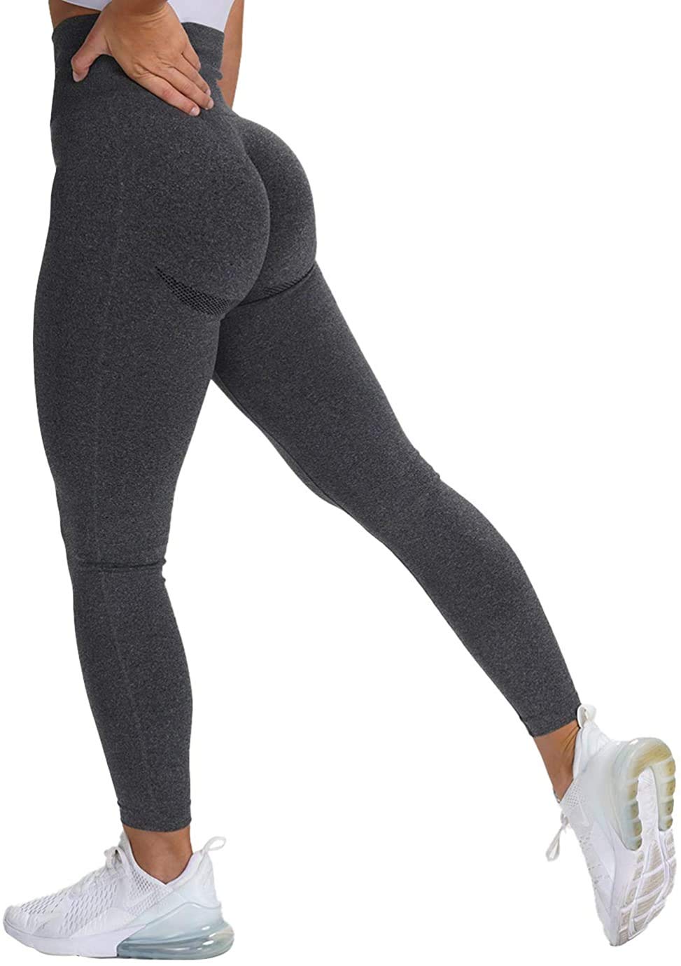 PeerWomen's High Waist Contour Seamless Workout sport Leggings Yoga Pants Non See Through Tights Tummy Control Running Pants