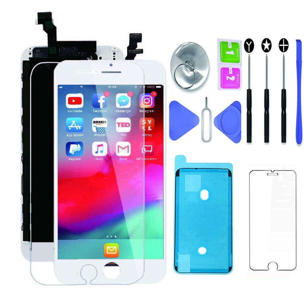 SNIDIIfor iPhone 8 Screen Replacement White Kit 4.7 inch, LCD Display 3D Touch Digitizer Full Assembly with Repair Tools, Waterproof Glue, and Screen Protector for A1661, A1784, A1785