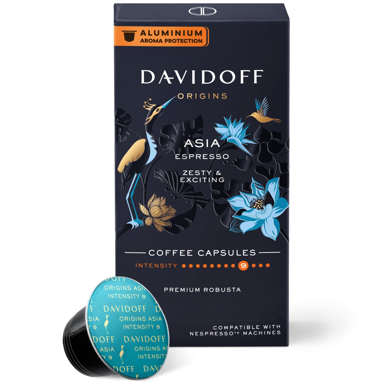 DAVIDOFF ORIGINS Asia Coffee Capsules - 9/12 Intensity - 10 x Capsules - 55 g