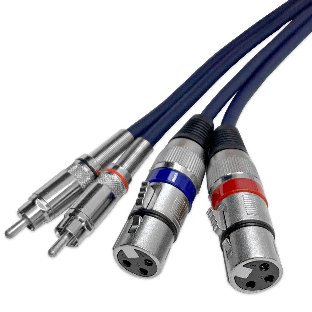 Seismic Audio - SA-2RAXRF05 - Heavy Duty 5 Foot Dual XLR to RCA Patch Cable, 2 XLR Female to 2 RCA Male Interconnect Patch Cord HiFi Stereo Pro Audio