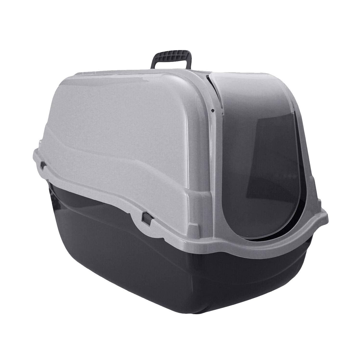 Guaranteed4Less Cat Litter Tray Portable Hooded Box Covered Hand Carry Travel Pet Carrier Toilet (Grey)