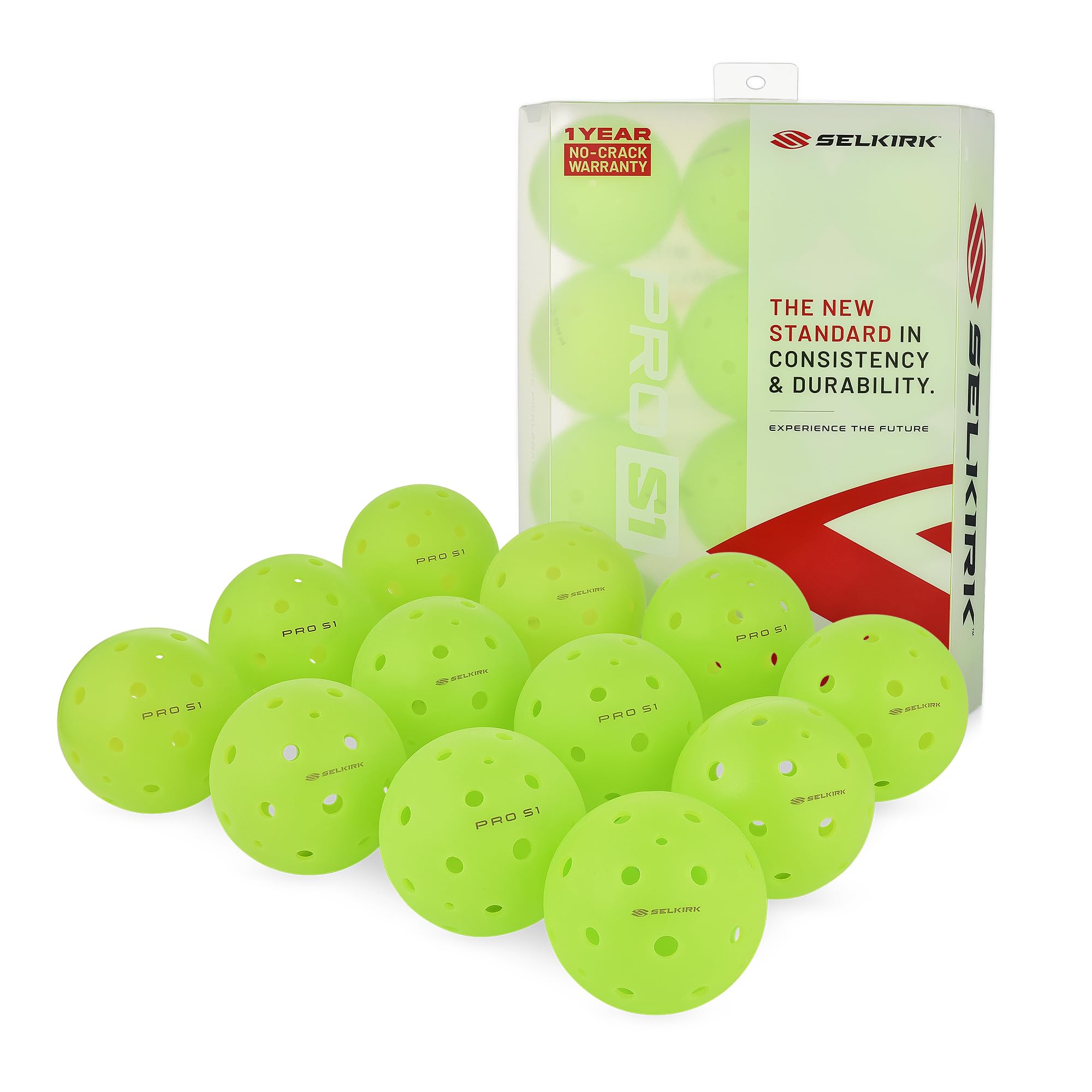 Selkirk Pro S1 Ball | Crack-Resistant | 38 Hole Outdoor Pickleball Balls | USAPA Approved Pickle Ball for Tournament Play | Advanced Aerodynamics |