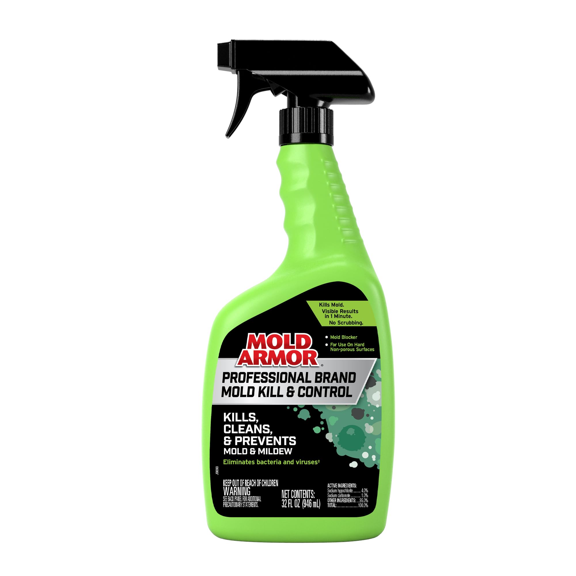 Mold ArmorProfessional Brand Mold Kill & Control Spray, 32 oz., Mold & Mildew Remover, Visible Results in Minutes, Eliminates Bacteria & Viruses