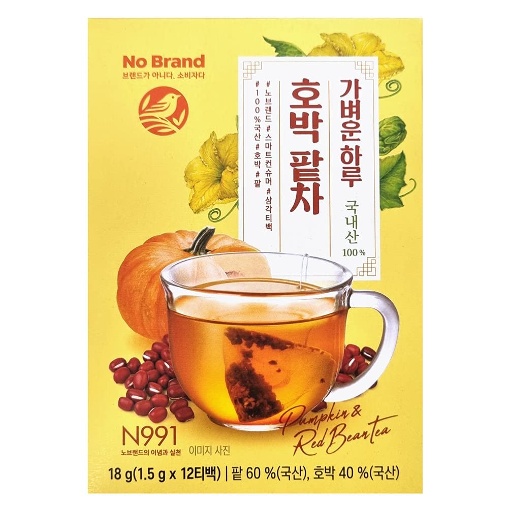 100% Natural Ingredients Tea Bags from Korea - K-food 18g(1.5g x 12T) (Pumpkin Red Bean Tea)