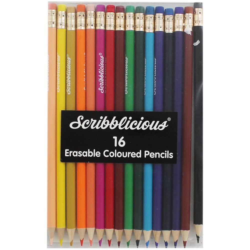 Scribblicious Erasable Coloured Pencils - Pack of 16