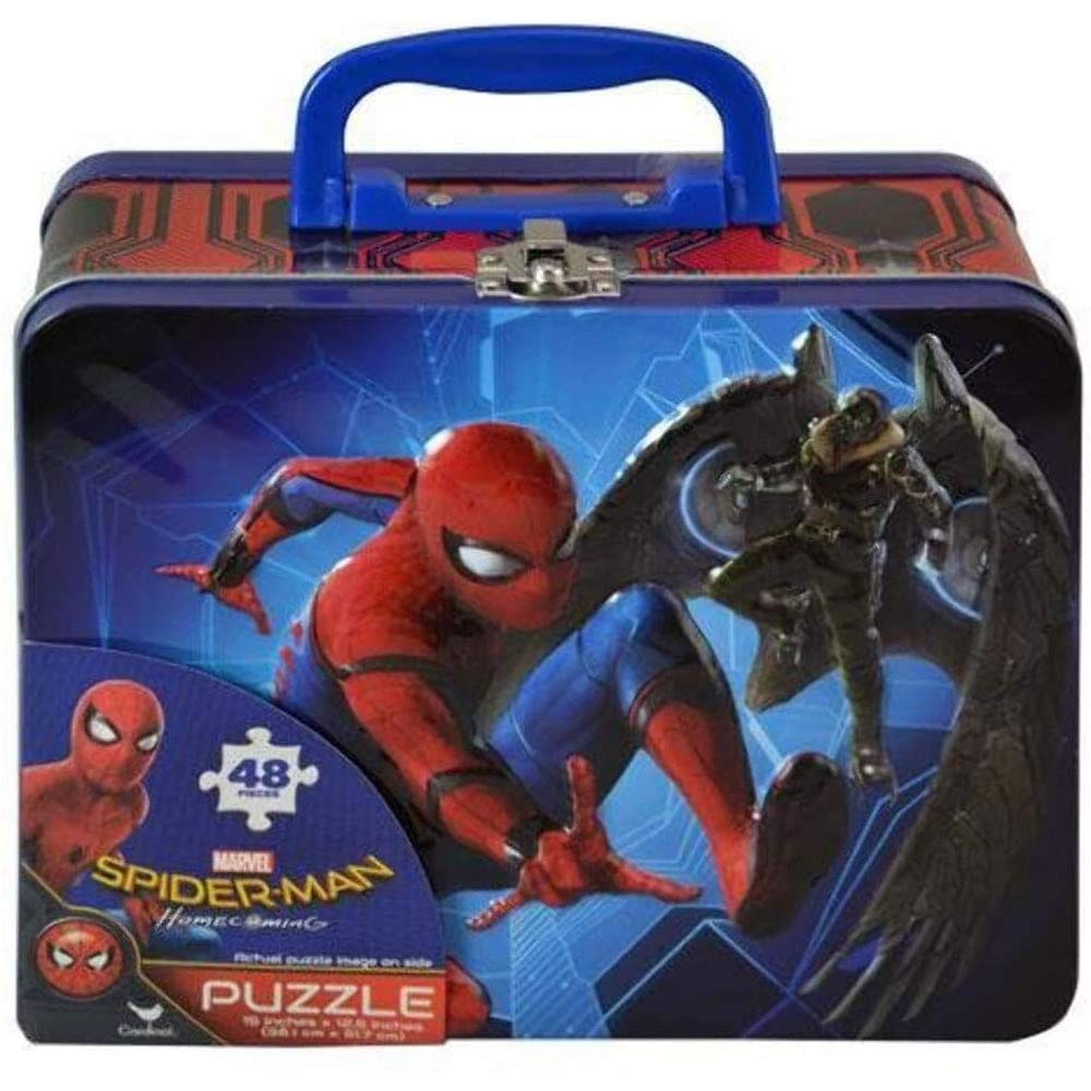 Spiderman Homecoming Lunch Tin Box with 48pc puzzle inside