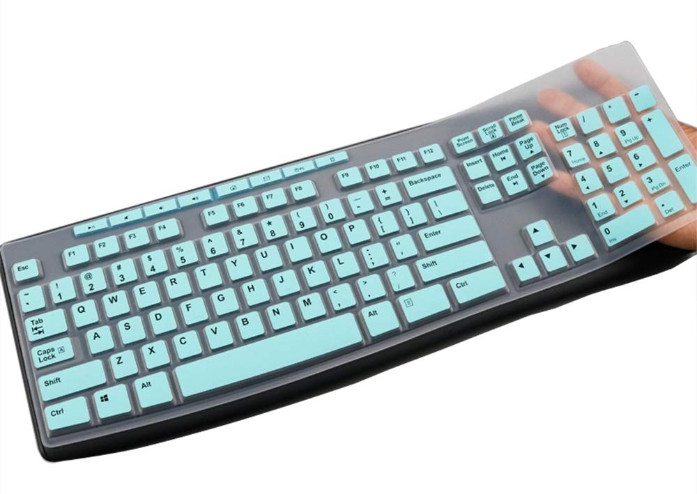 YYubao Ultra Thin Silicone Keyboard Protective Skin Cover Compatible for Logitech K200 K260 K270 MK200 MK260 MK270 Keyboard (Mint)