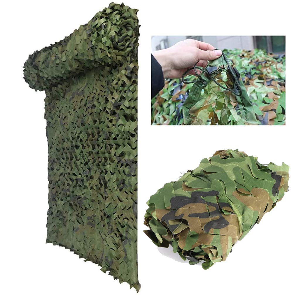 WWJQ 6.5ft x 9.8ft Camouflage Net,Sunscreen Woodland Military Camo Netting For Camping Hunting Shooting Blind Camouflage Party Decoration Army Shelter 2 x 3 Metre