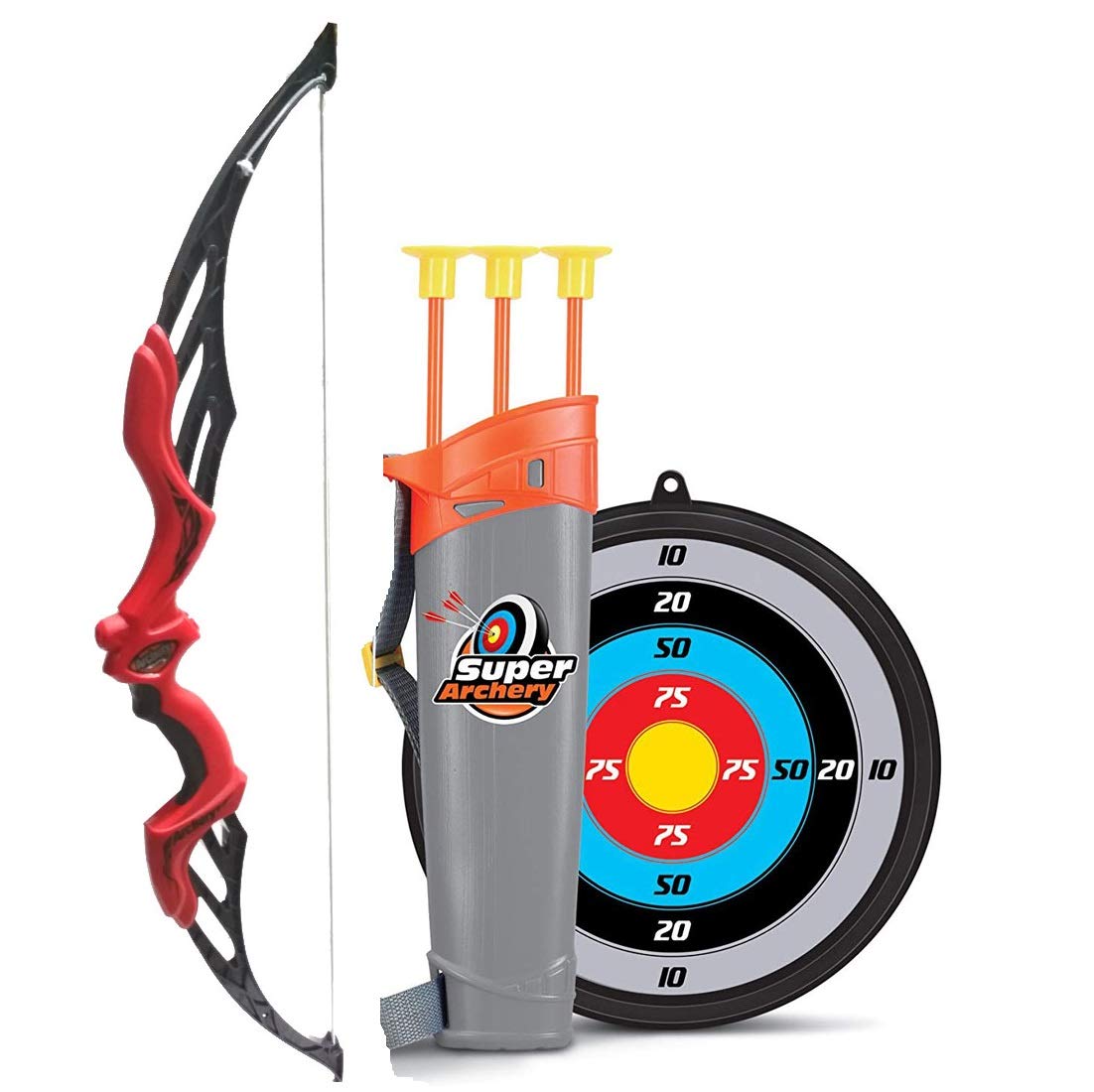 IndusBay Archer Bow and Arrow Archery with Quiver and Target Board - 26 inch International Standard Archery Shooting Toy for Boys