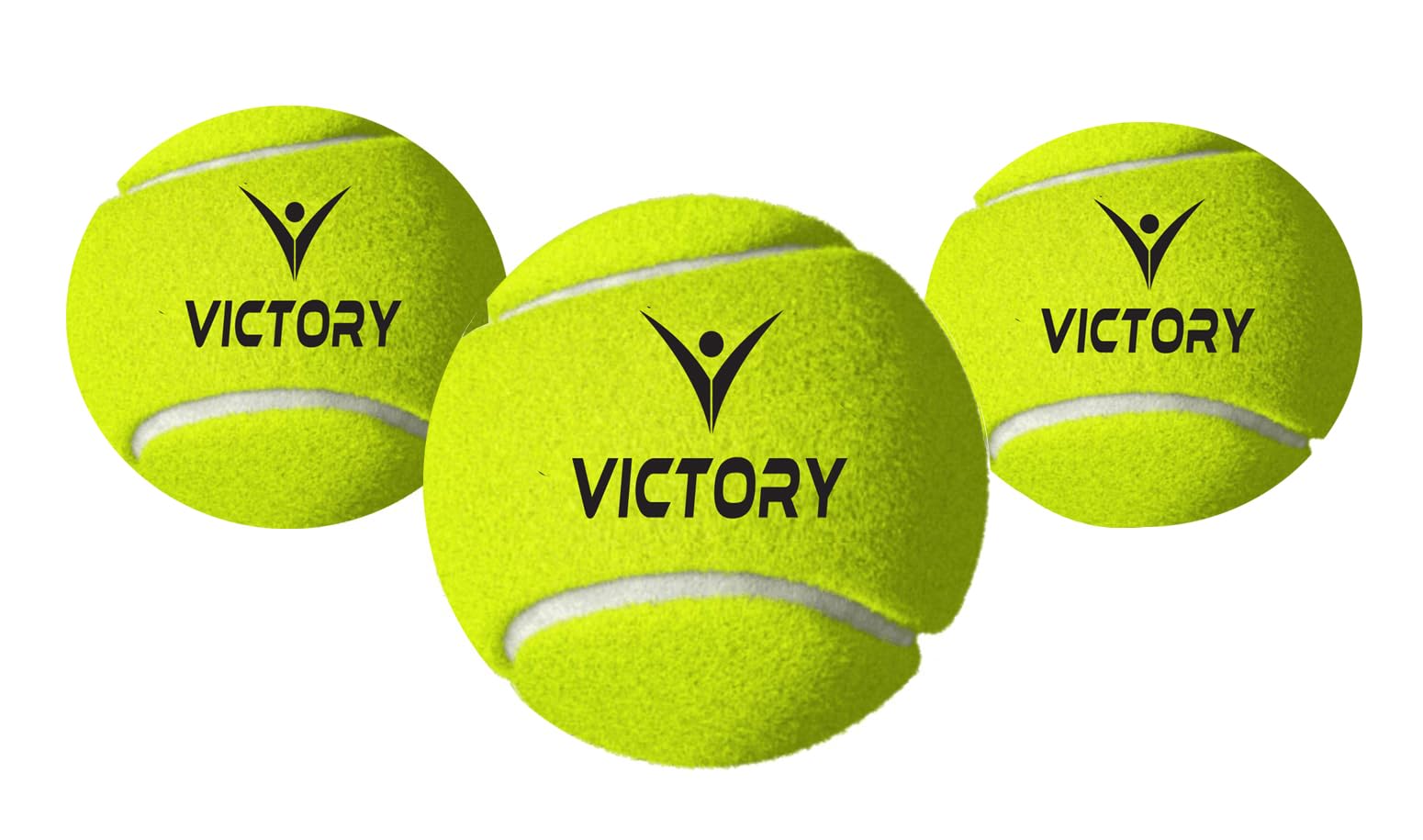 Victory Rubber Tennis Ball for Cricket Tournament Street Match Cricket Ball Light Cricket Tennis Balls Soft Tennis Balls for Playing - Green Pack of 3