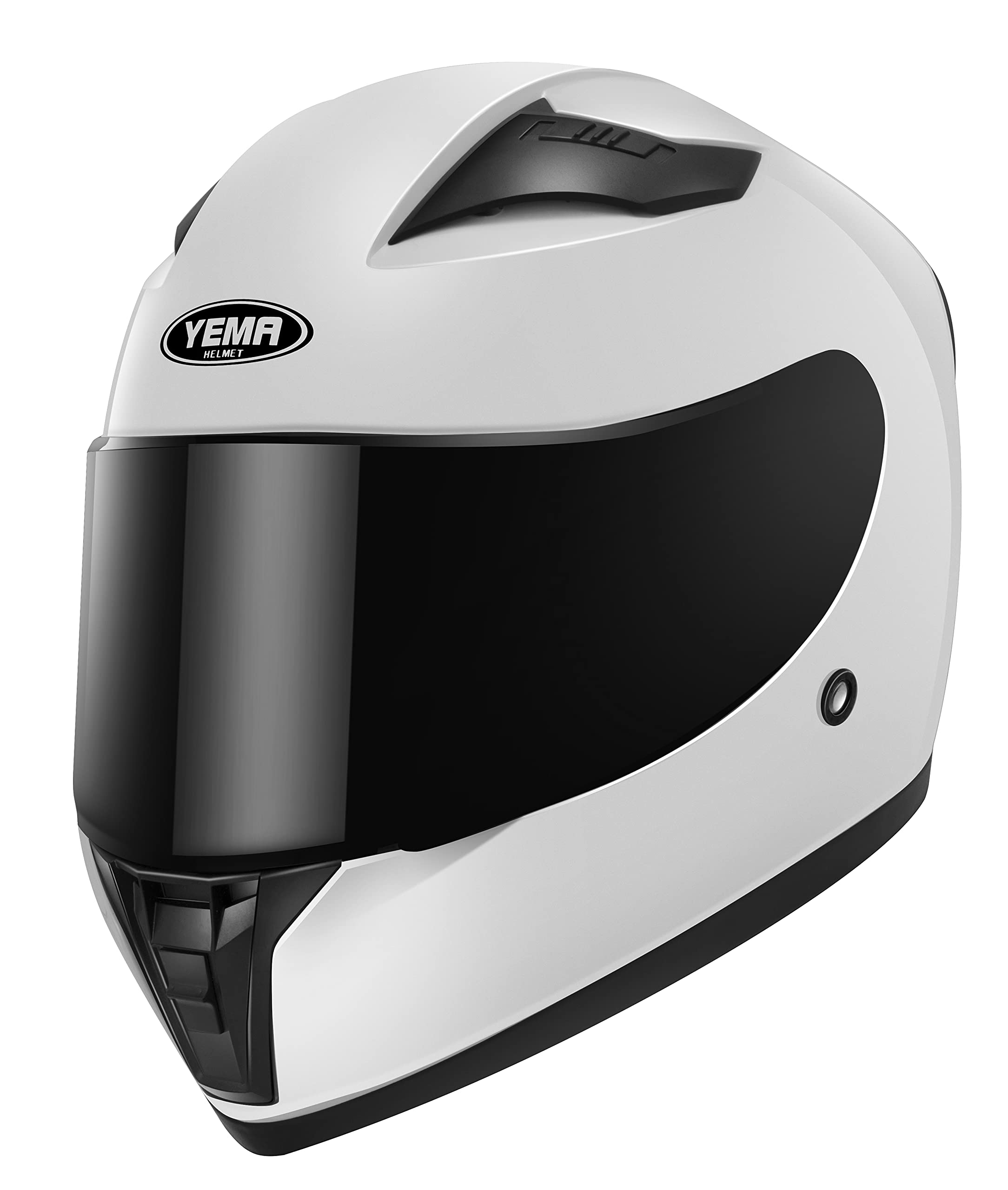 YEMA Motorcycle Street Bike Full Face DOT Helmet YM-832 with Removable Neck Scarf for Men and Women(White，X-Large)