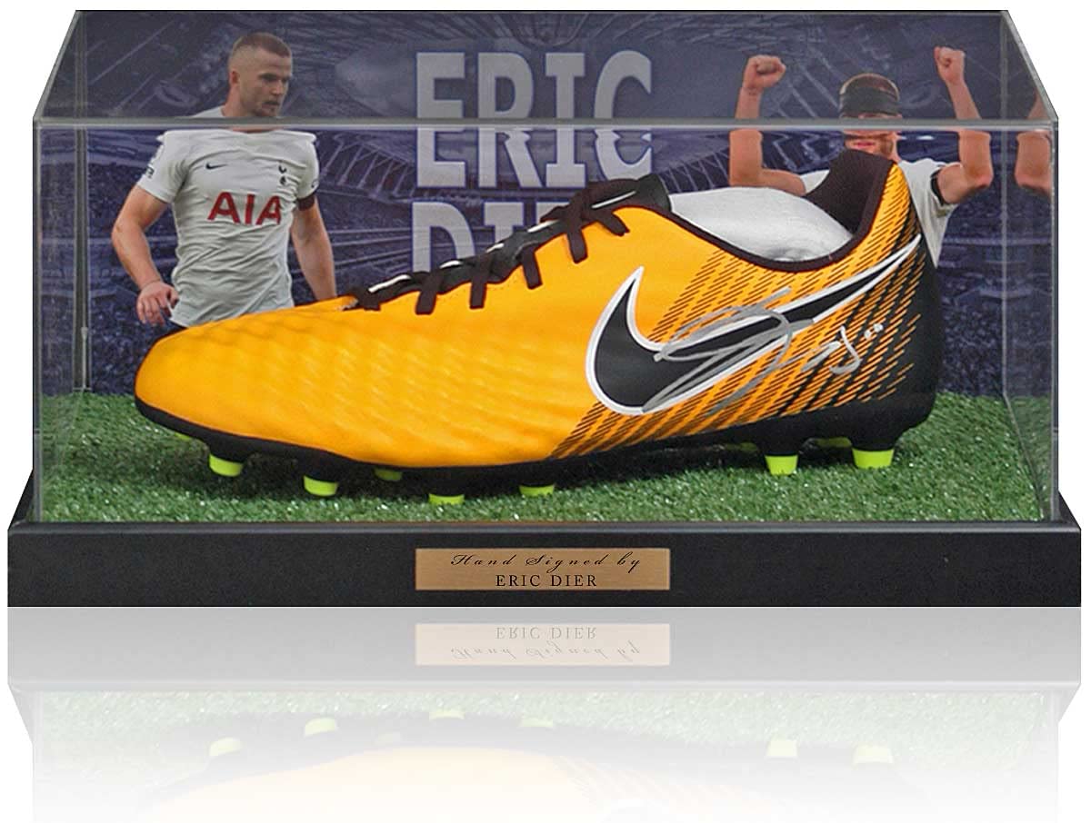 British Sports Museum Eric Dier Hand Signed THFC Spurs Football Boot Presentation AFTAL COA