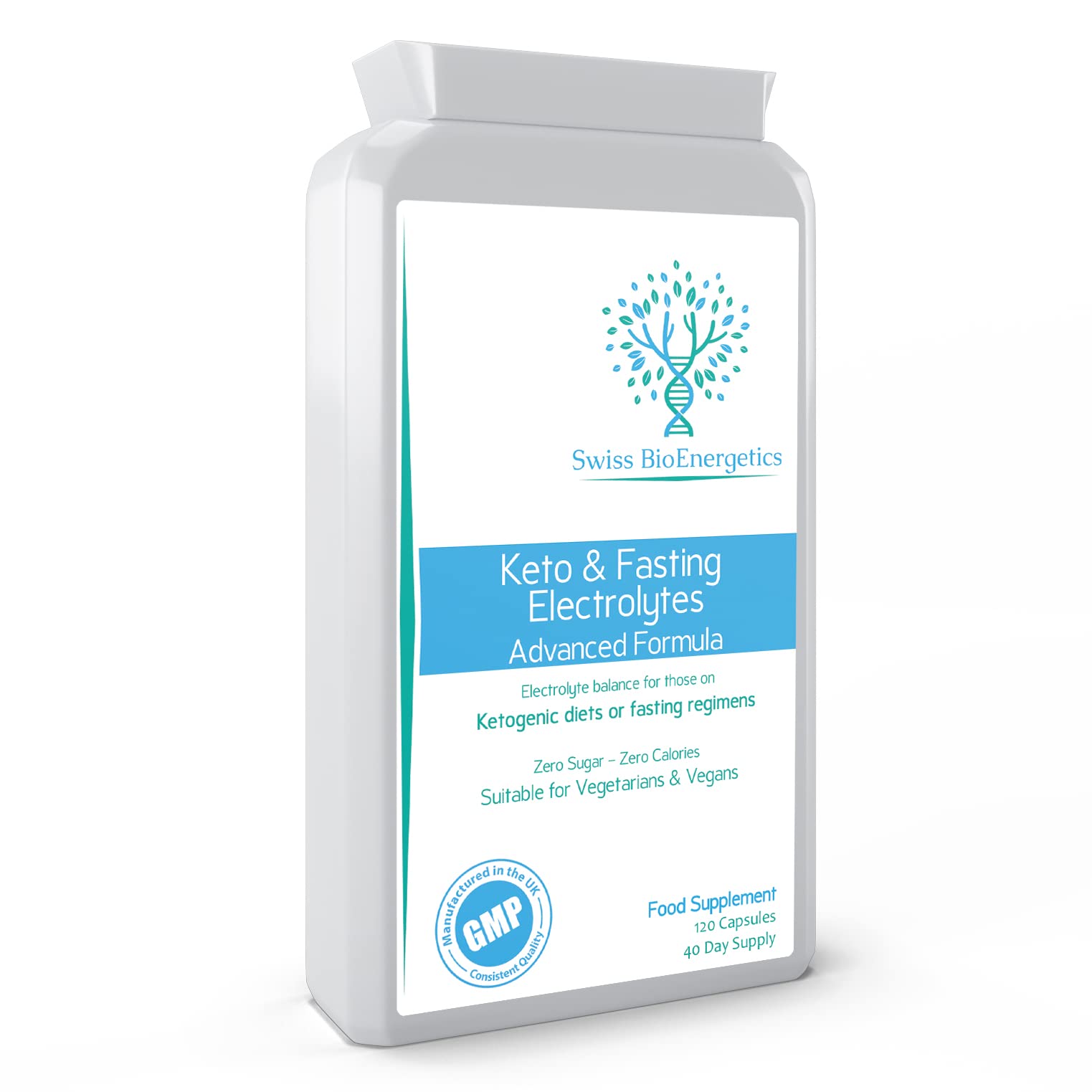 Keto & Fasting Electrolytes - 120 Capsules - Advanced Rapid Rehydration Formula with a Balanced Magnesium, Sodium, Potassium & Chloride Blend - Suitable for Ketogenic Diets