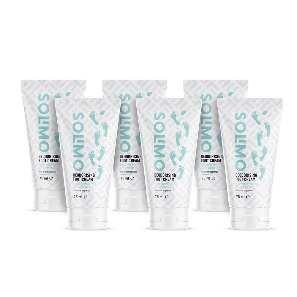 Amazon Brand - Solimo Deep Repairing Foot Cream, Ultra Hydrating & Deodorising, with Mint Fragrance, Pack of 6