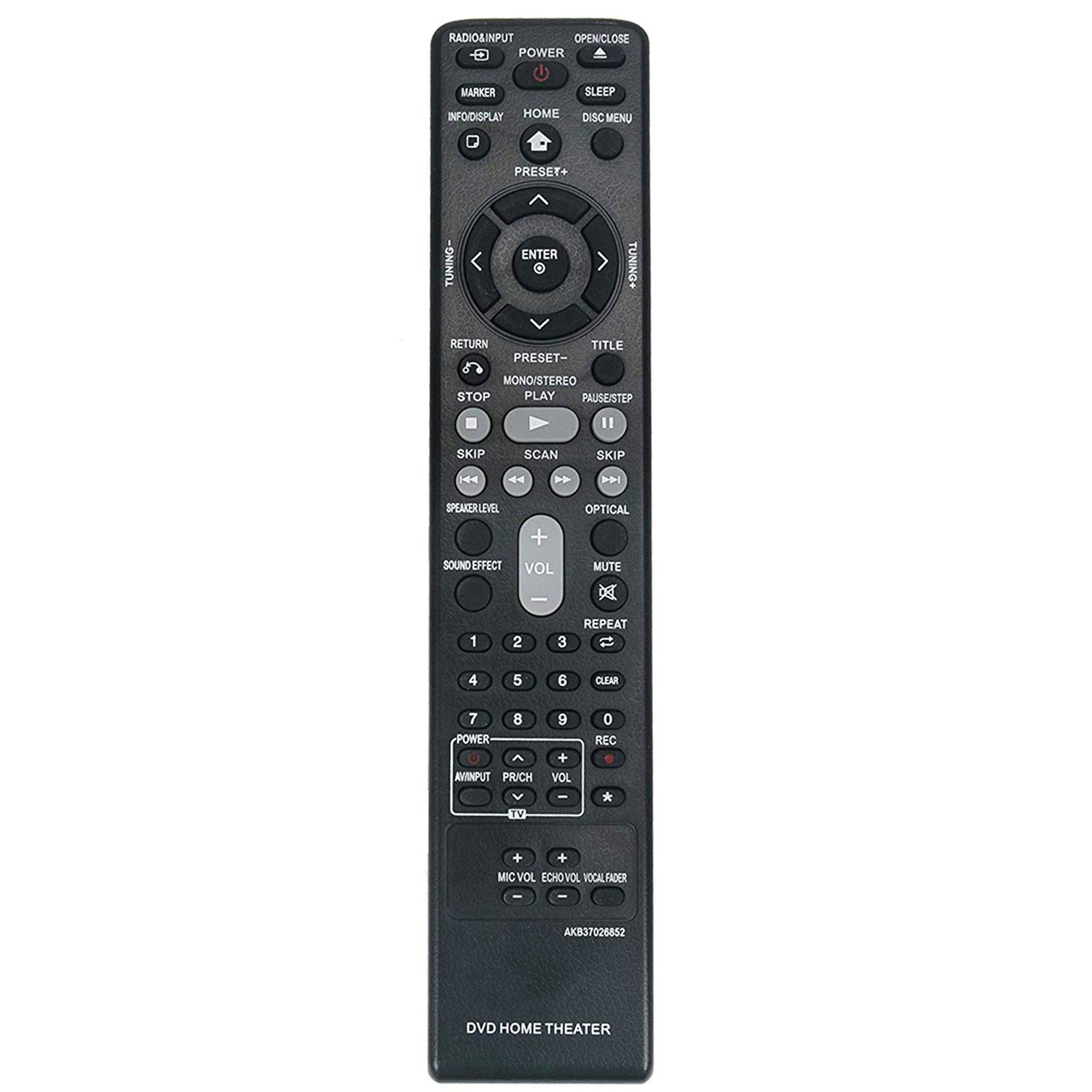 New AKB37026852 Remote Control compatible with LG DVD Home Theater System W95 LHD625 DH4130S DH4220S DH6530T DH7531T HT805ST HT806ST S42S1-S S42S1-W S43S3-S S43S3-W S63S1-S S63T1-C S63T1-S S63T1-W