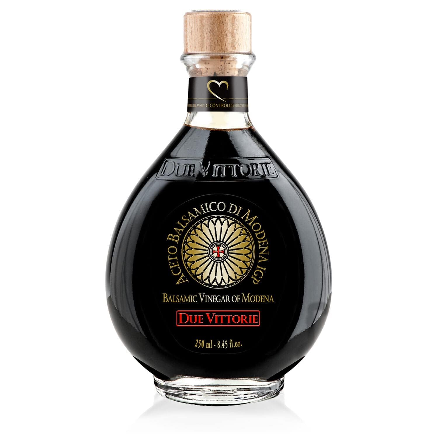 Due Vittorie Oro Gold Balsamic Vinegar Imported from Italy without Pourer, 8.45fl oz / 250ml