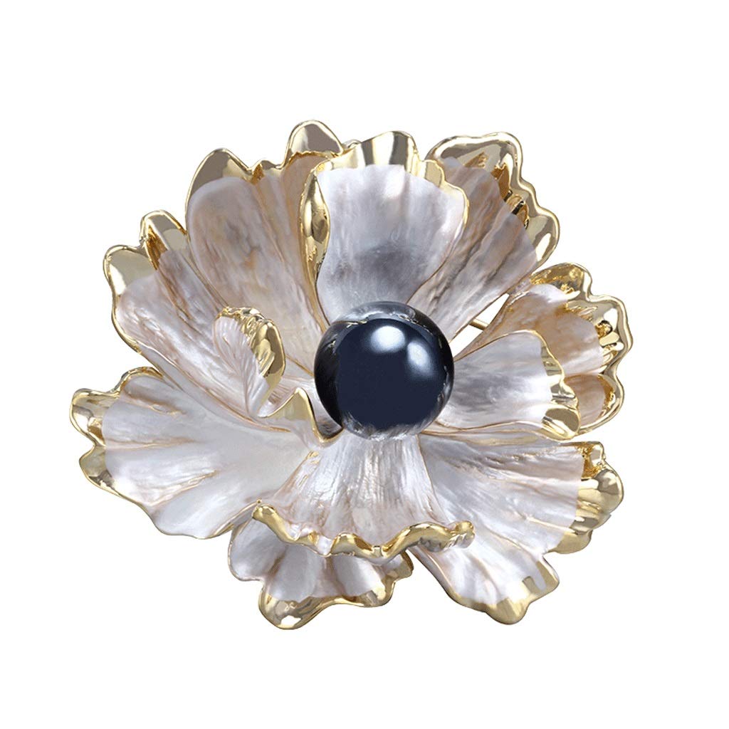 XCC Vintage Peony Imitation Pearl Brooch Corsage Female Temperament Needle Atmosphere High-end Accessories