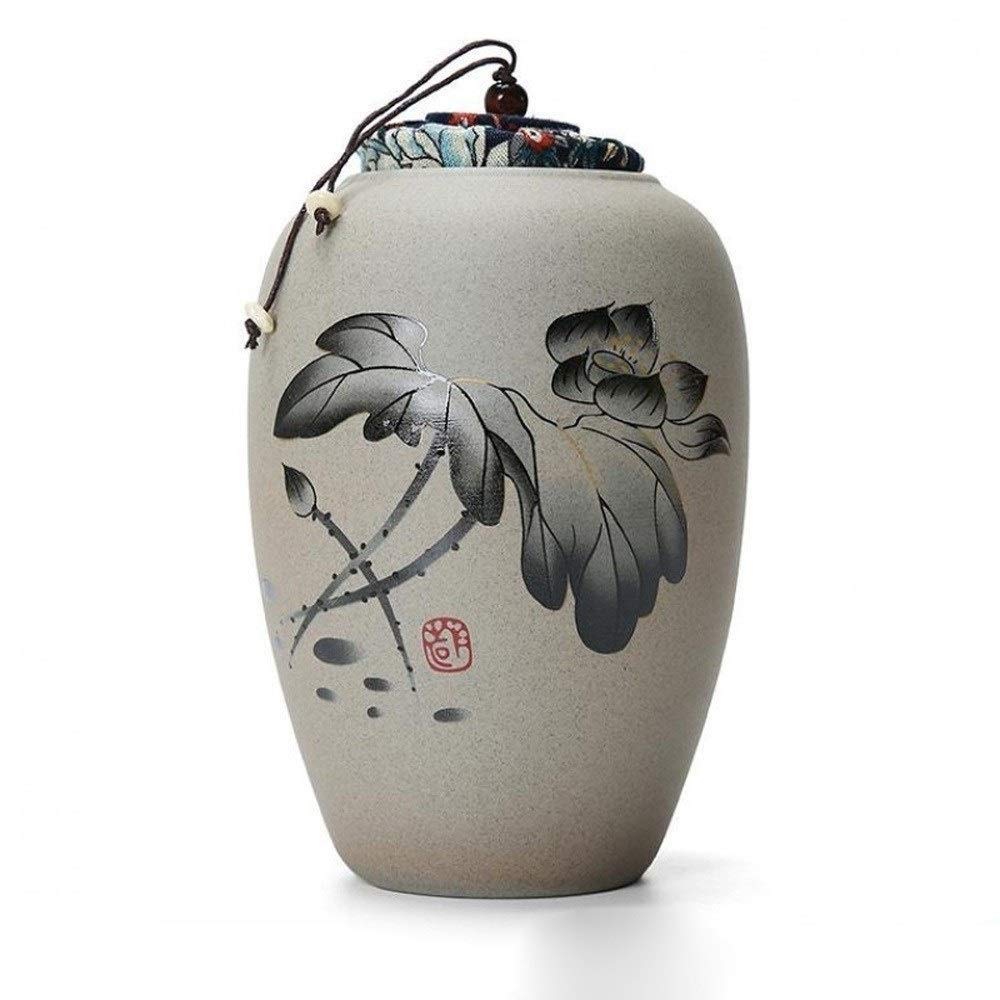 ROLTINHuman Ashes, Heavenly Peace Lovely Dark Adult Cremation Urn for Human Ashes, Handmade Ceramics, Chinese Style Cremation Urn for Human Or Pet Ashes (Color : D) (Arg