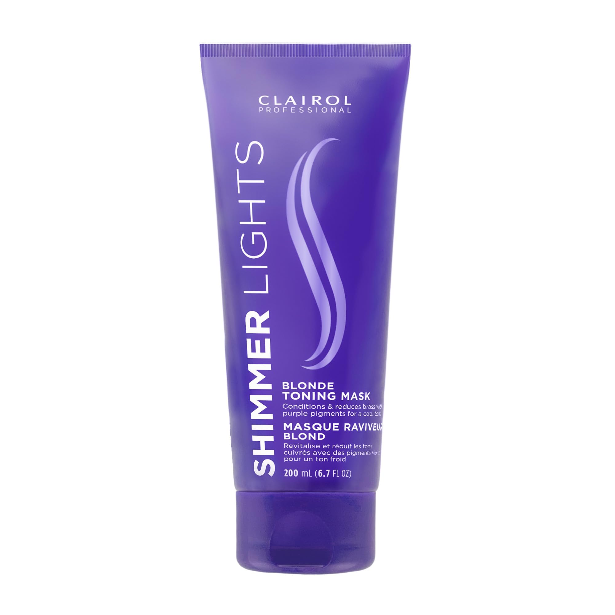 Clairol Professional Shimmer Lights Violet Toning Mask for Neutralizing Brassy Tones with Refreshing Blonde Hair Results