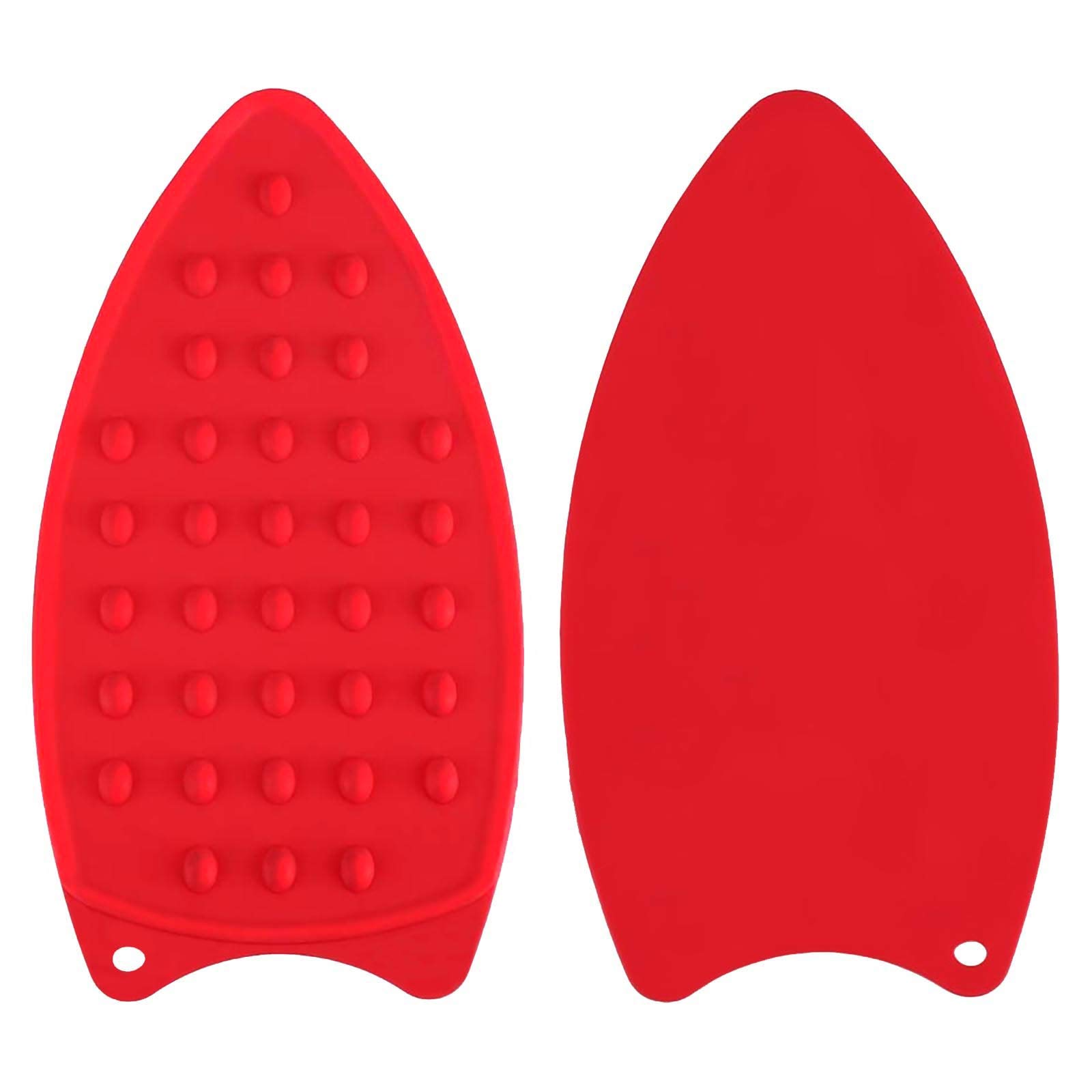 Sygile Pack of 2 Assorted Color Multi-function Heat Resistant Silicone Mat Rest Pad for Ironing Board Steamer Iron - Red