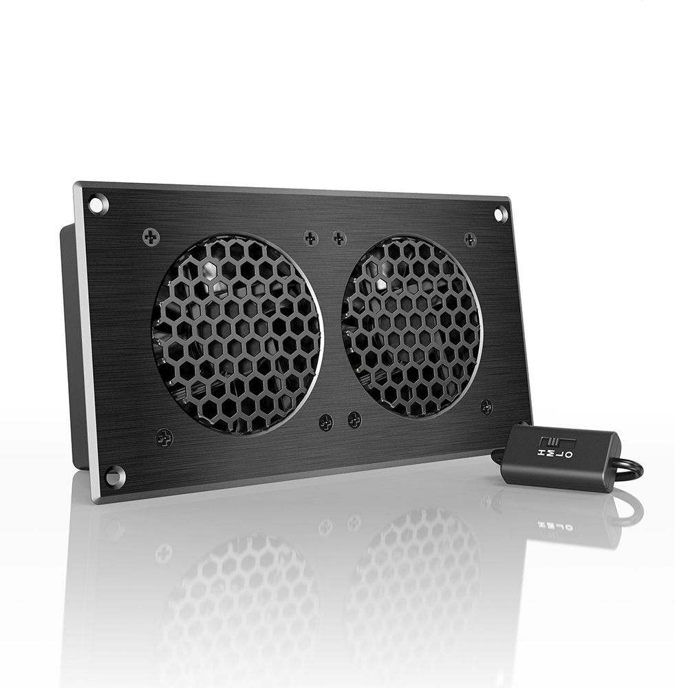 AC Infinity AIRPLATE S5, Quiet Cooling Fan System 8" with Speed Control, for Home Theater AV Cabinets