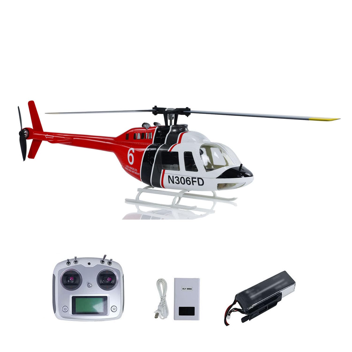 RC Scale Army Helicopter FLYWING 206 V3 RTF Smart Drone Brushless Motor GPS for Adult Hobby