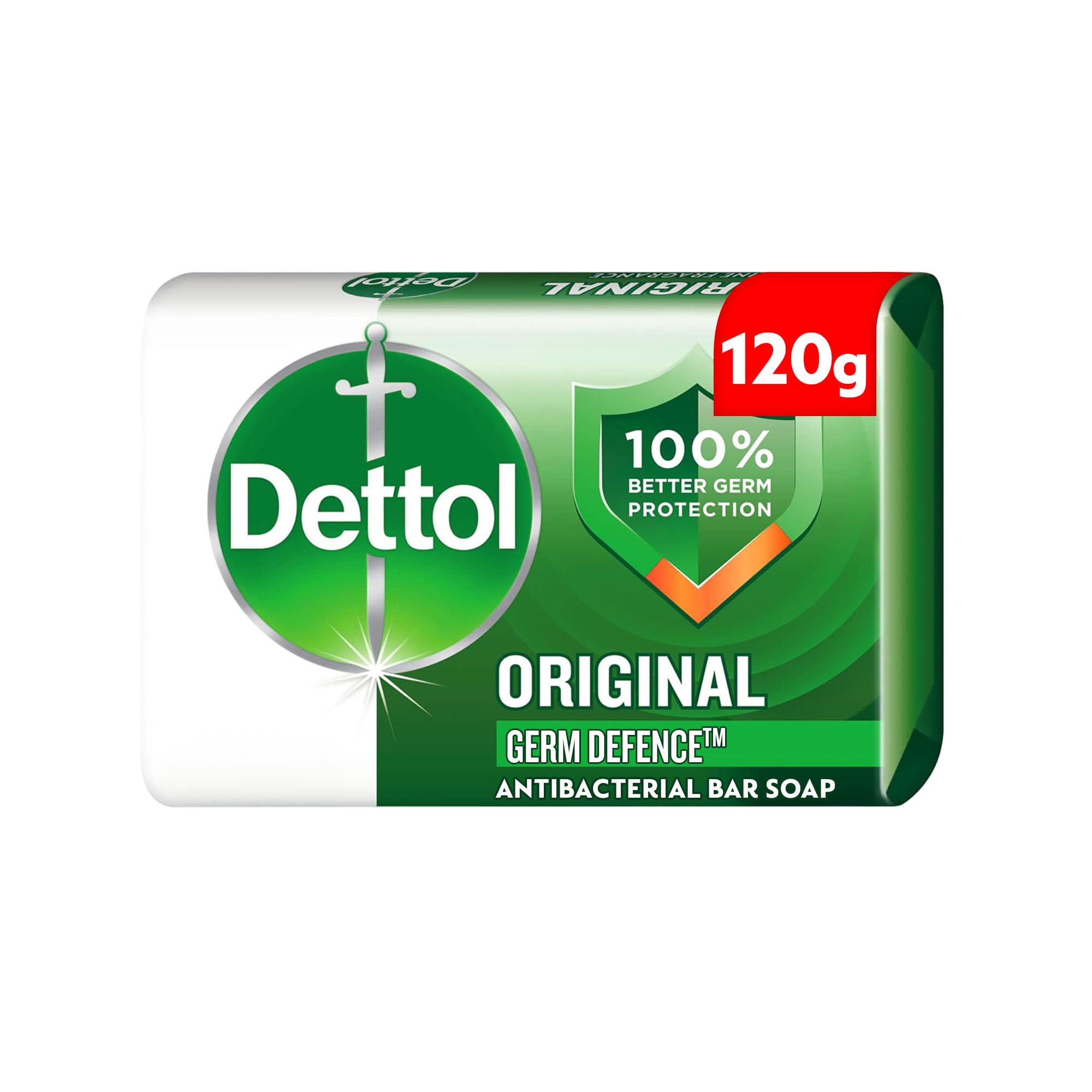 Dettol Original Anti-Bacterial Bathing Soap Bar for effective Germ Protection & Personal Hygiene, Protects against 100 illness causing germs, Pine Fragrance, 120g