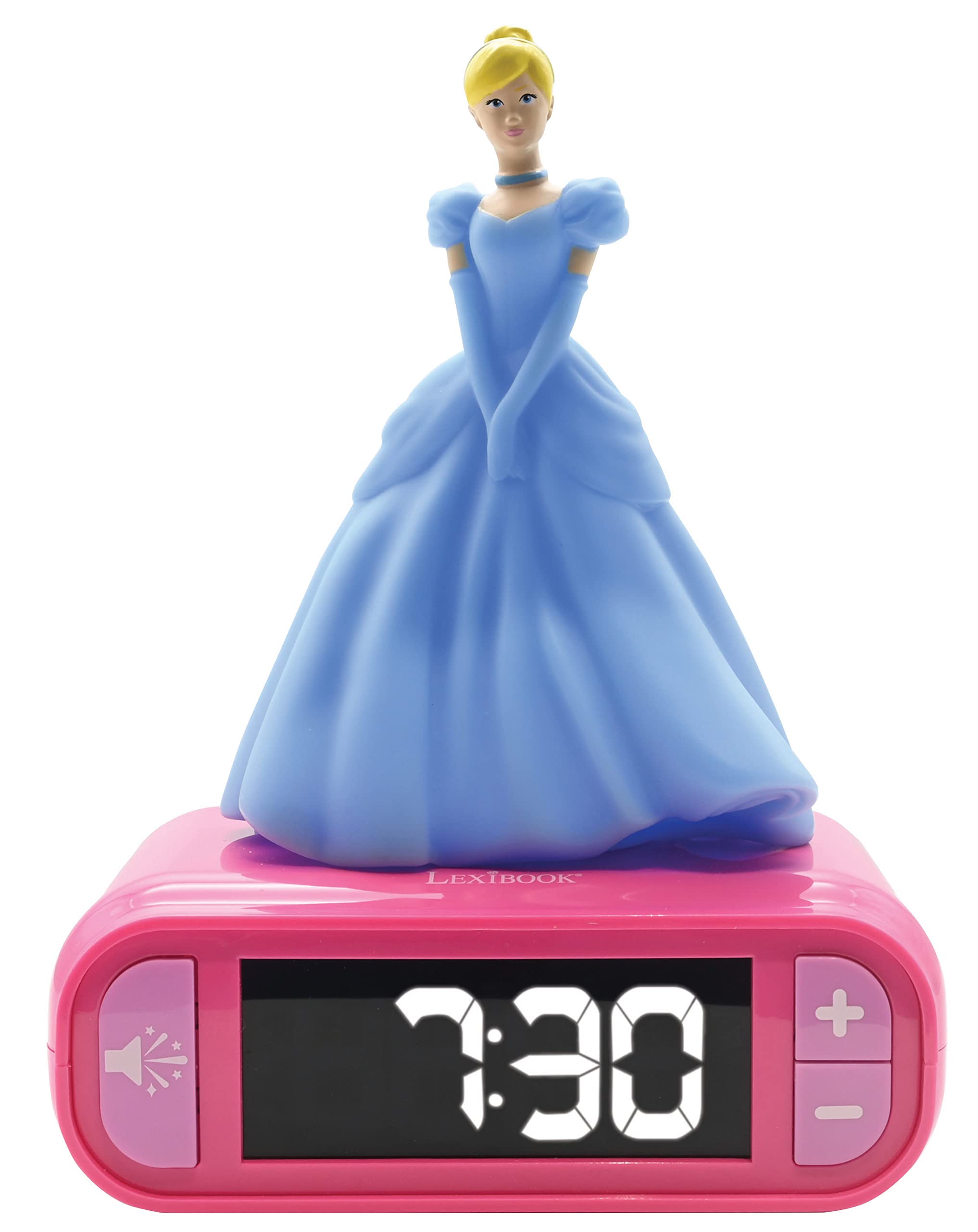 Lexibook - Disney Princess Digital Alarm Clock for kids with Night Light Snooze, Childrens Clock, Luminous Disney Princess, Pink colour - RL800DP