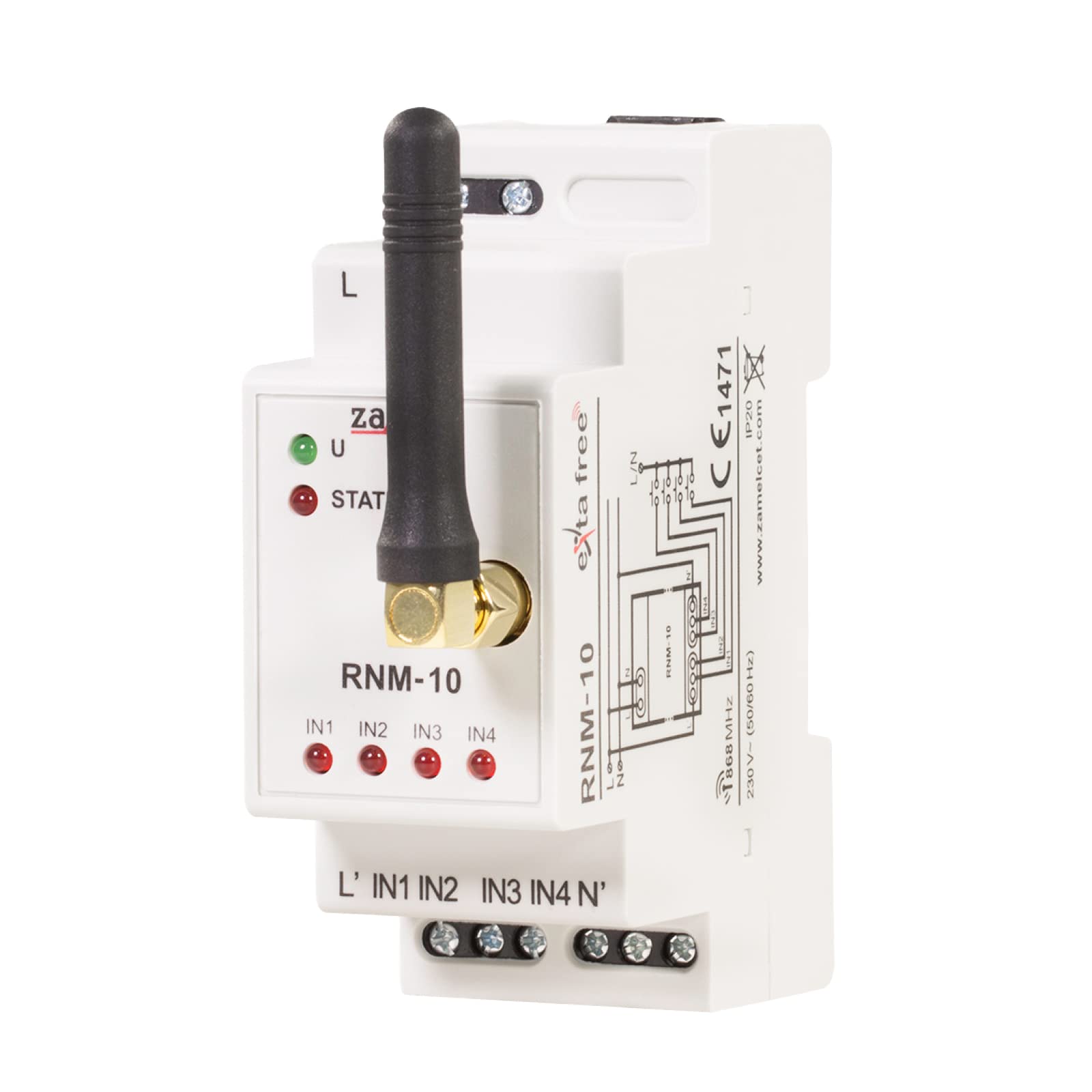 Modern use, adapted to continuous operation, integrated LEDs slightly low high quality, with high protection class 4-channel radio module transmitter RNM-10 EXTA FREE Zamel