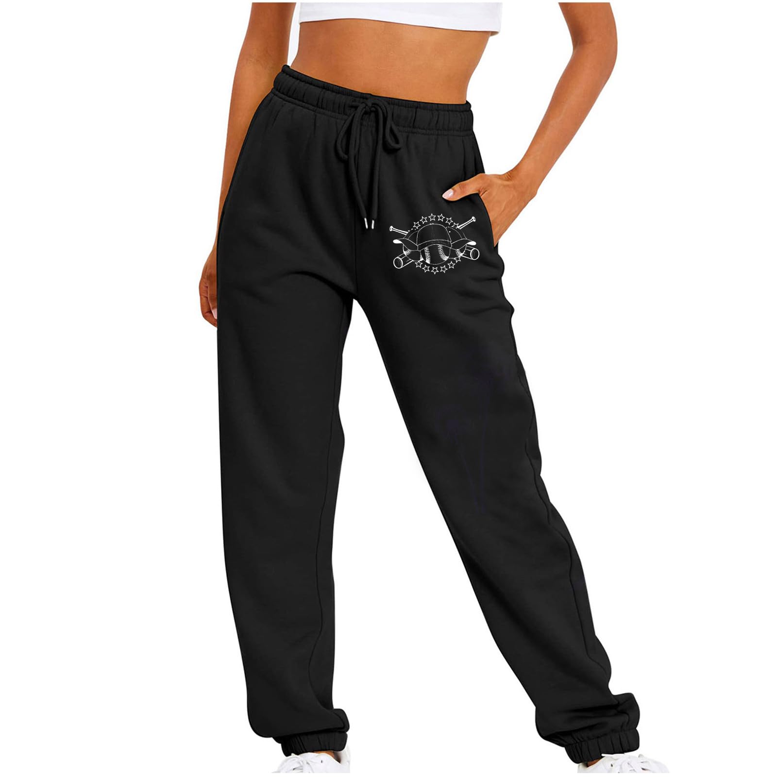 Womens Sweatpants Baggy High Waisted Fall Pants Cinch Bottom Joggers with Pockets Fashion 2023