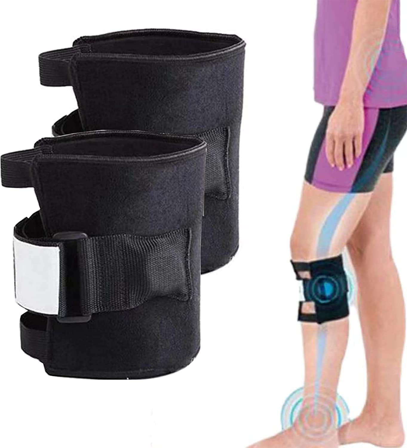 Pressure Point Brace Relieve Acupressure Leg Sciatica - Self Massage Tool, Body Trigger Point Massager, M_agnetic Therapy Knee Recovery Pad Brace Leg Knee Back Pain Relief Magic Leg Pad