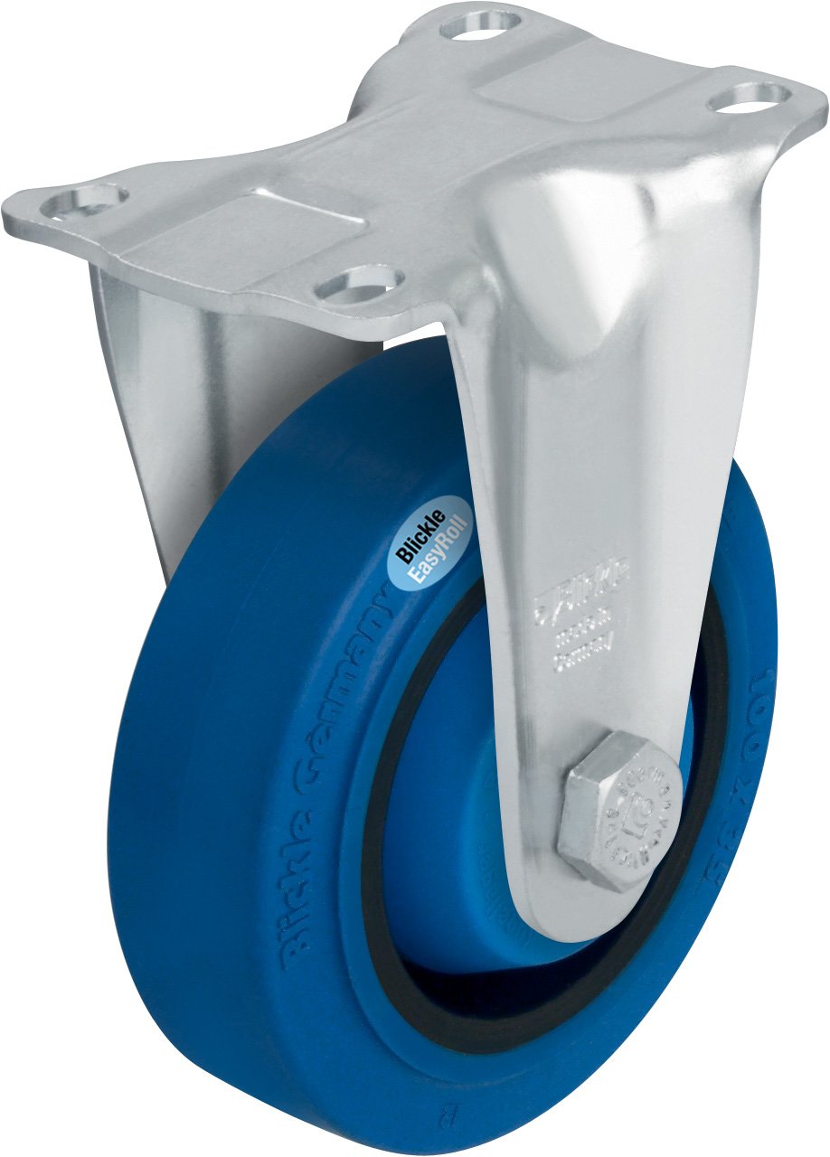 Blickle B-POEV 101K-12-SB-FK Fixed Caster, 4" Wheel Diameter, 400 lb. Load Capacity