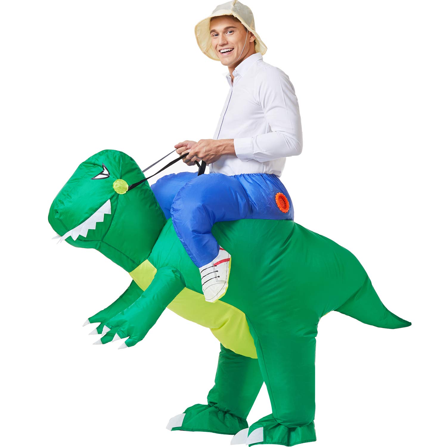 Inflatable Dinosaur Costume Adult,T-Rex Dress Costume Kids,Blow up Dinosaur Halloween Costume for Adult