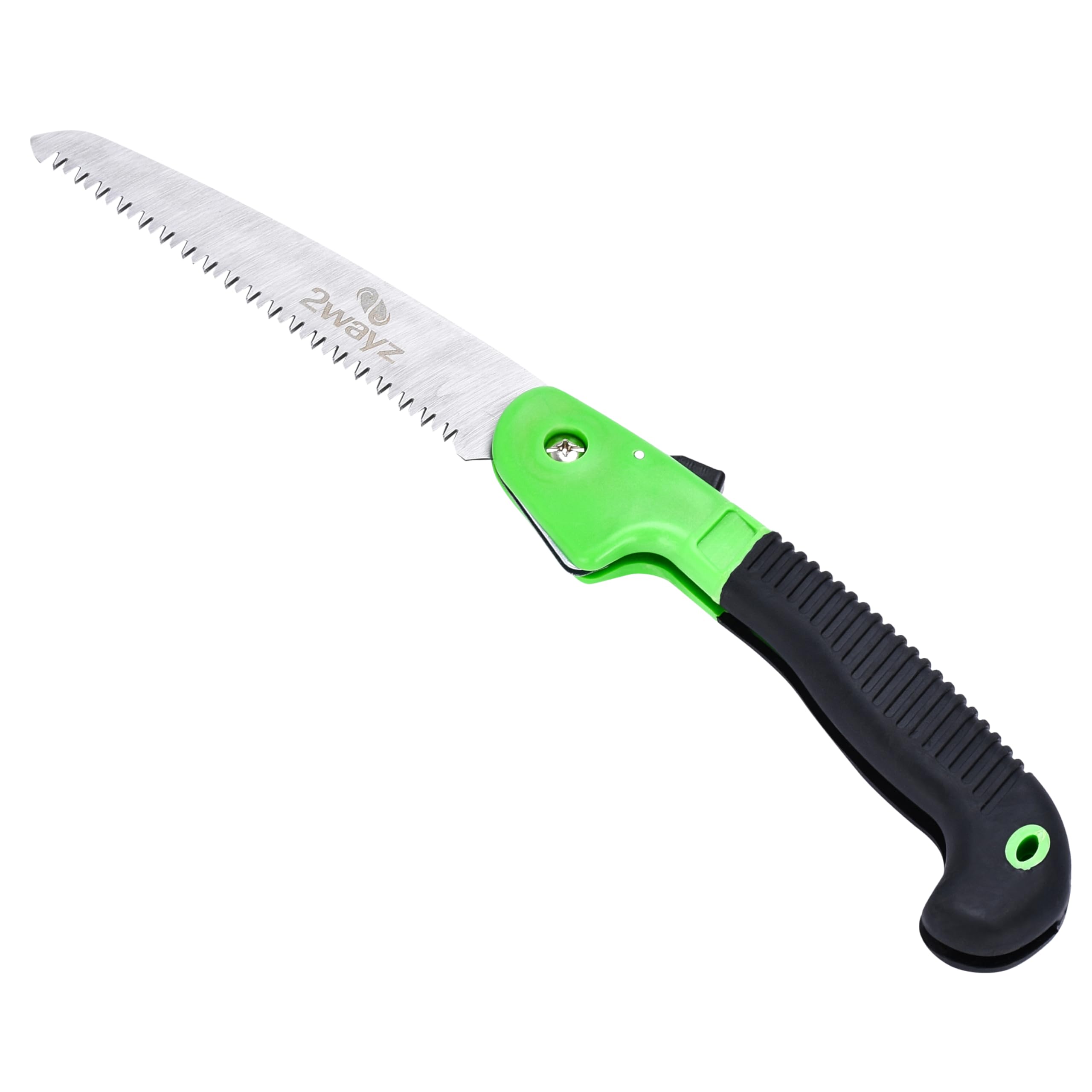 2WAYZ Folding Pruning Saw - 5.9-Inch Alloy Steel Blade with Rubber-Coated Handle for Easy Cutting - Ideal for Camping, Landscaping, and Tree Trimming - Folding Saw - Camping Saw - Green