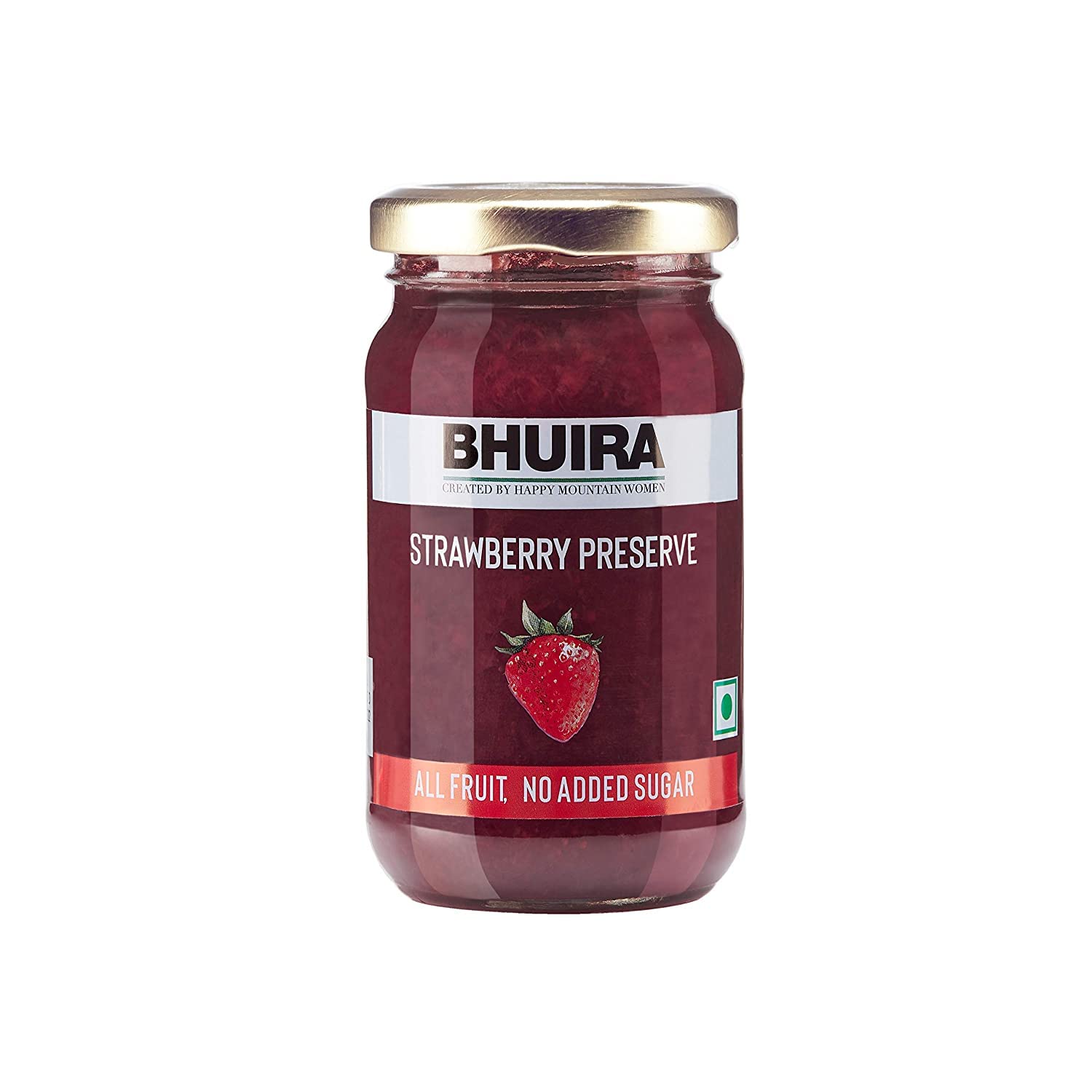 Bhuira|All Natural Jam Strawberry Preserve|No Added Sugar|No Added preservatives |No Artifical Color Added |240 g|Pack of 1