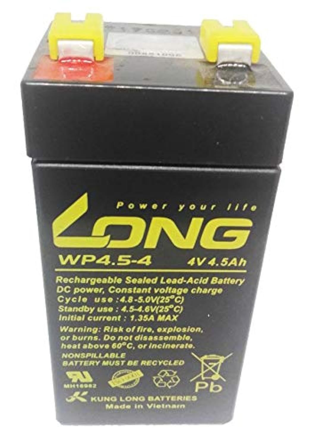 LONG Rechargeable Battery 4 volt,4.5 ampier (4v 4.5Ah)