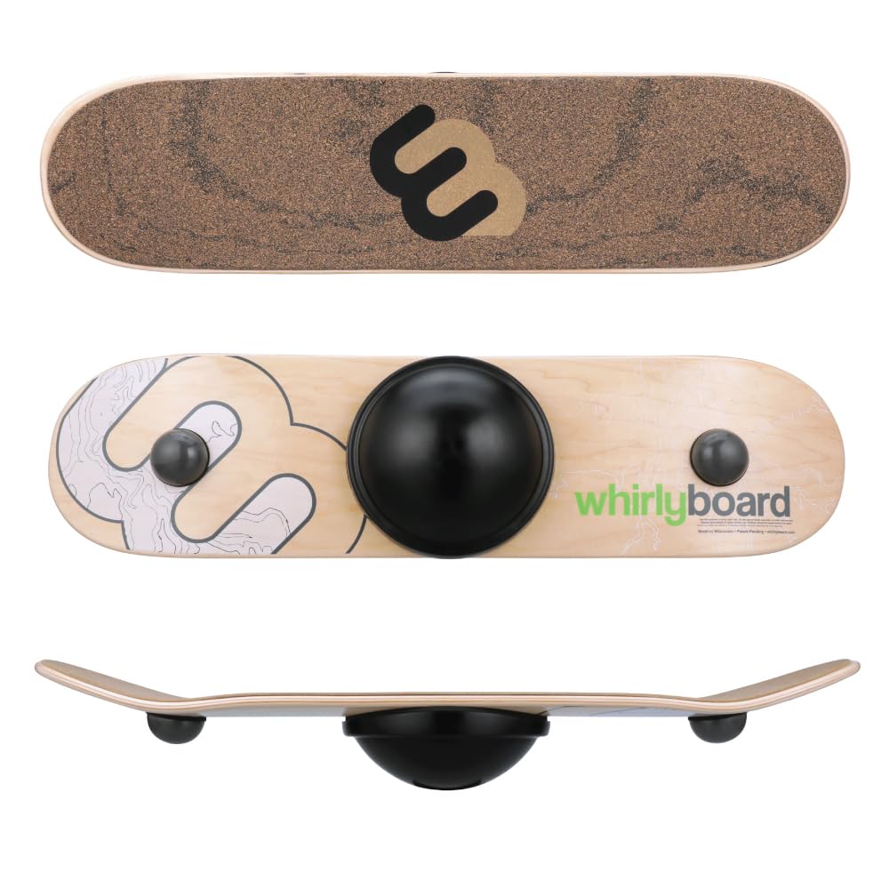 Spinning Balance Board and Agility Trainer - Wooden Balance Trainer Board for Snowboard Training, Skateboarding, Surfing, Hockey, and Pickleball - Balance Board for Kids and Adults