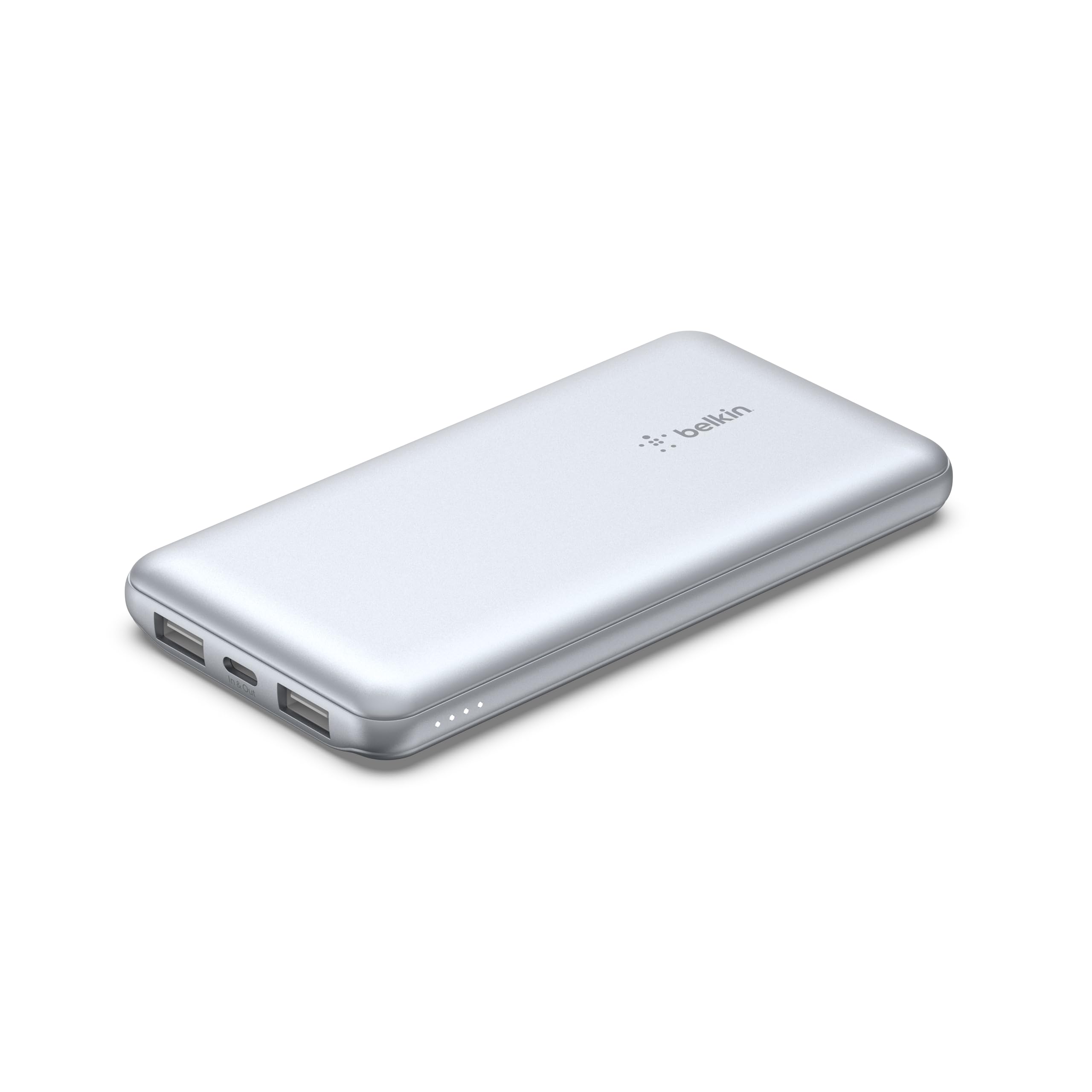 Belkin 10000 mAh Lithium-ion Power Bank, Premium Silver Edition | Type C PD Input & Output | Tripple Output | 2-Year $2500 CEW