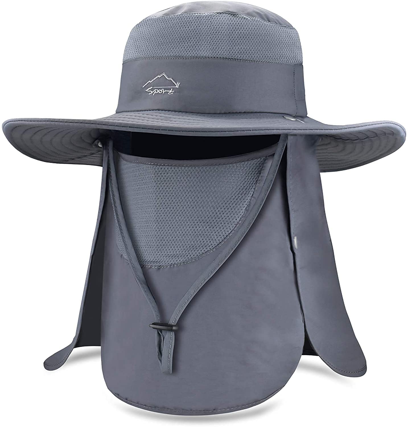 Sun Hats for Men Fishing Hats Wide Brim UPF 50+ Outdoor Protection Cap with Face & Neck Flap Cover