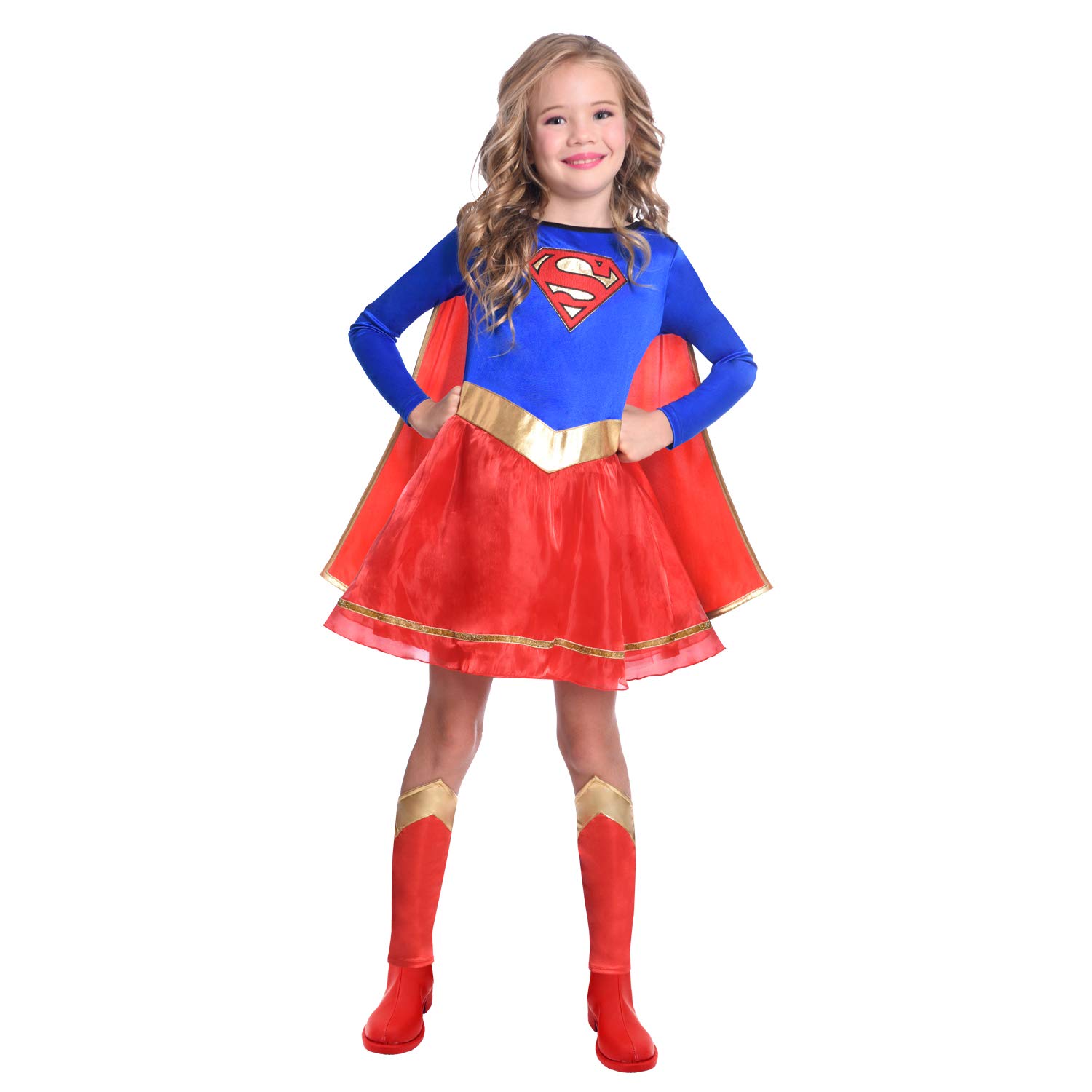 Officially Licensed Warner Bros DC Comics Supergirl Classic Fancy Dress Costume Age: 3-12 Years