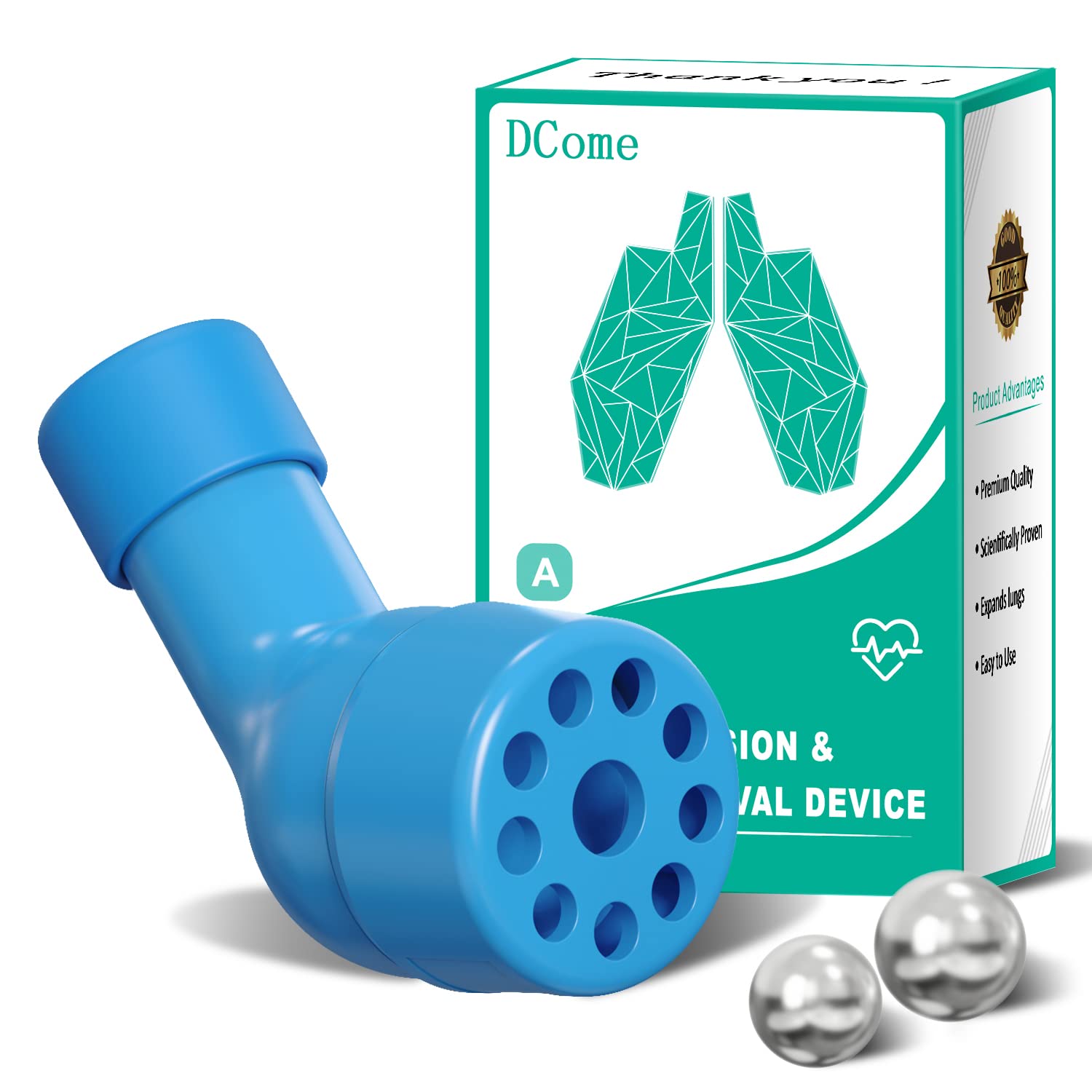 DCome Mucus Clearance & Lung Expansion Device, Natural Breathing Device to Improve Lung Capacity & Unblock Airway & Expand Lungs