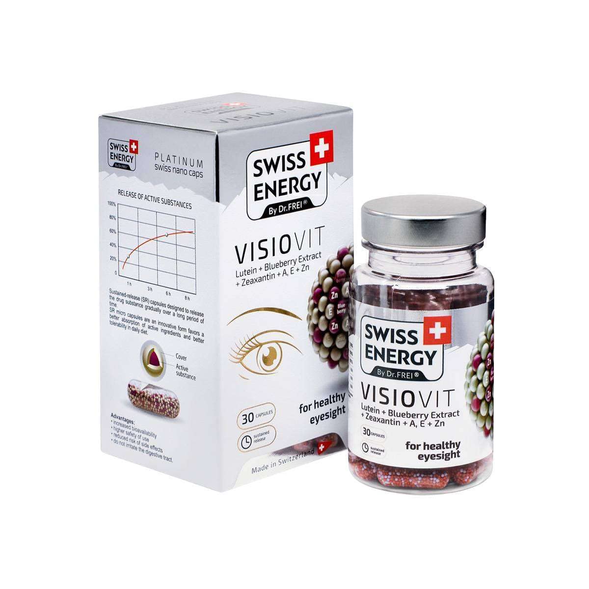 VISIOVIT Lutein + Blueberry Extract, for Healthy Vision, 30 sustained-Release Capsules