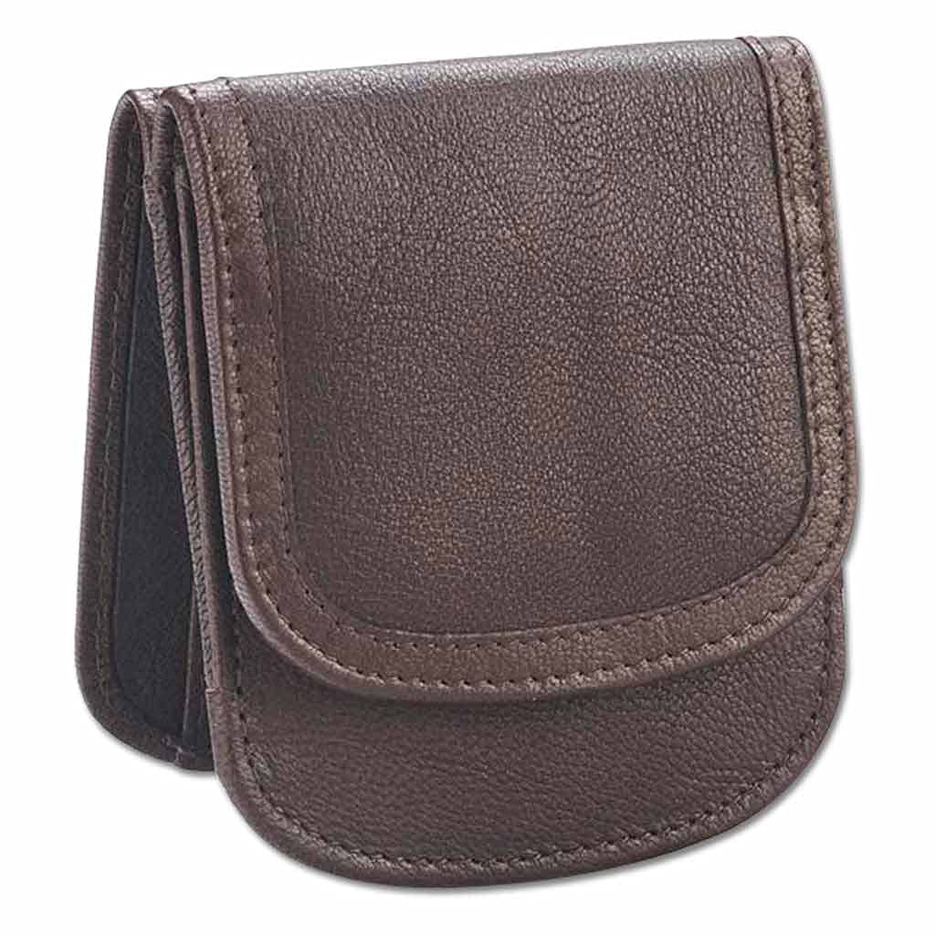 BrownSmall Folding LEATHER Minimalist Card Coin Front Pocket Wallet for Men & Women