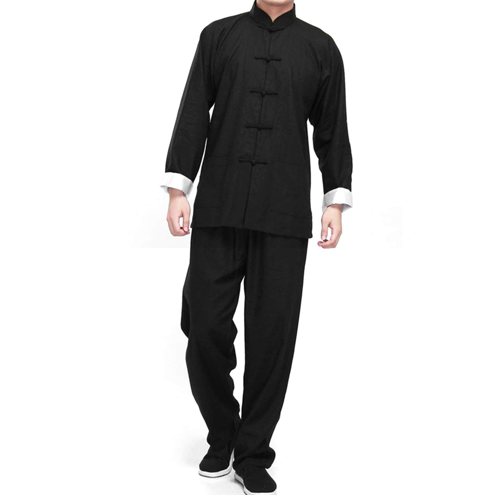 UpholdTuta di Abbigliamento Cinese Tang Tradizionale Cina Antica Costume di Arti Marziali Kung Fu Giacca Manica Lunga Abiti Camicia Uniforme Panno per Gli Uomini