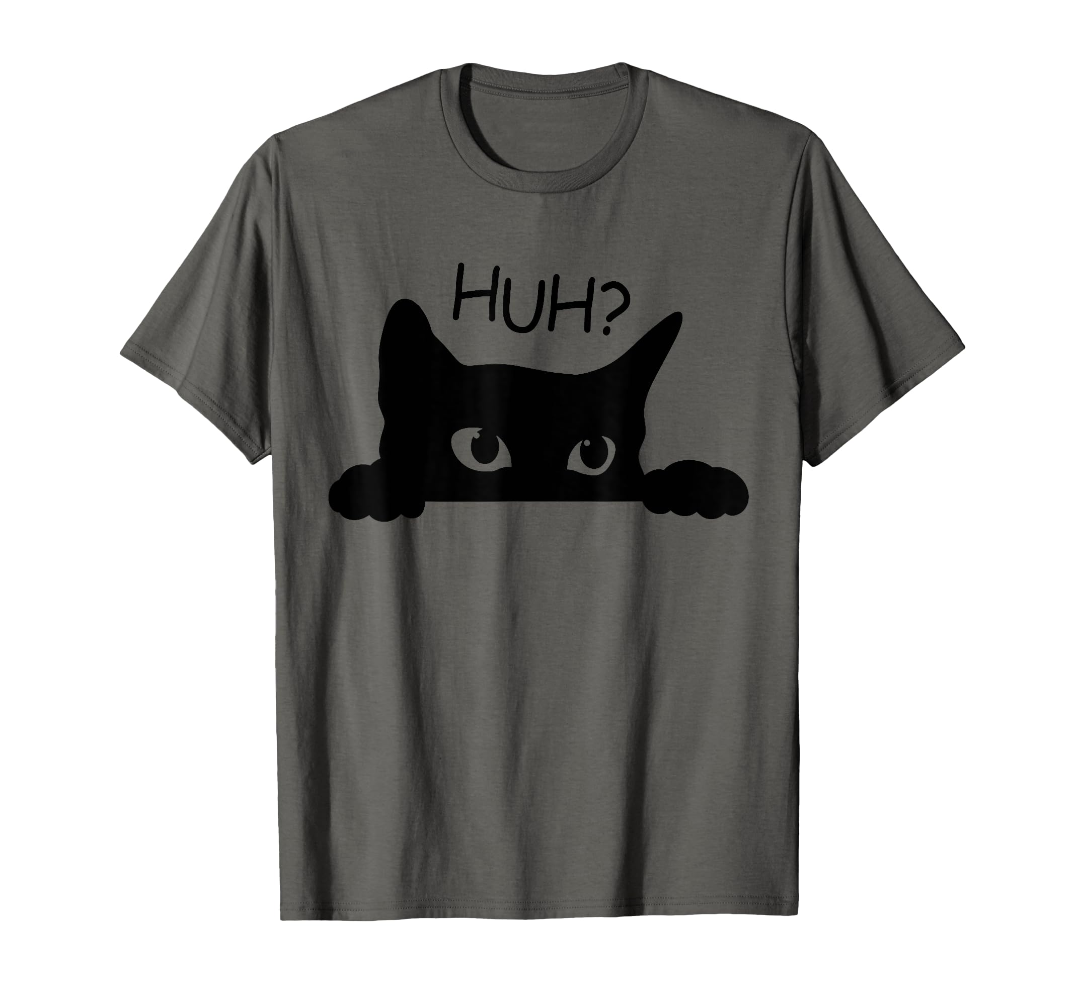 Funny Meme Huh Cute Black Cat For Men Women KidsT-Shirt