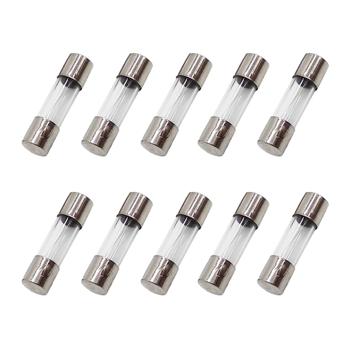 10Pcs F2.5AL250V 5X20mm 2.5A Fast Blow Fuse 2.5 Amp 250V F2.5AL Glass Cartridge Fuse Fast-Acting Fuse (3/16 in x 3/4 in)