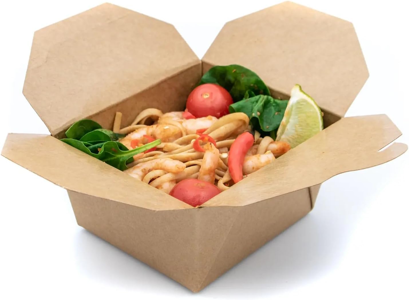 M7 Packaging Food Takeaway Boxes Disposable Kraft Boxes 50 Pack Rectangular Recyclable Bulk Meal Fast Food Box To Go Lunch Leftover (150 x 120 x 65mm, 50 Pack)