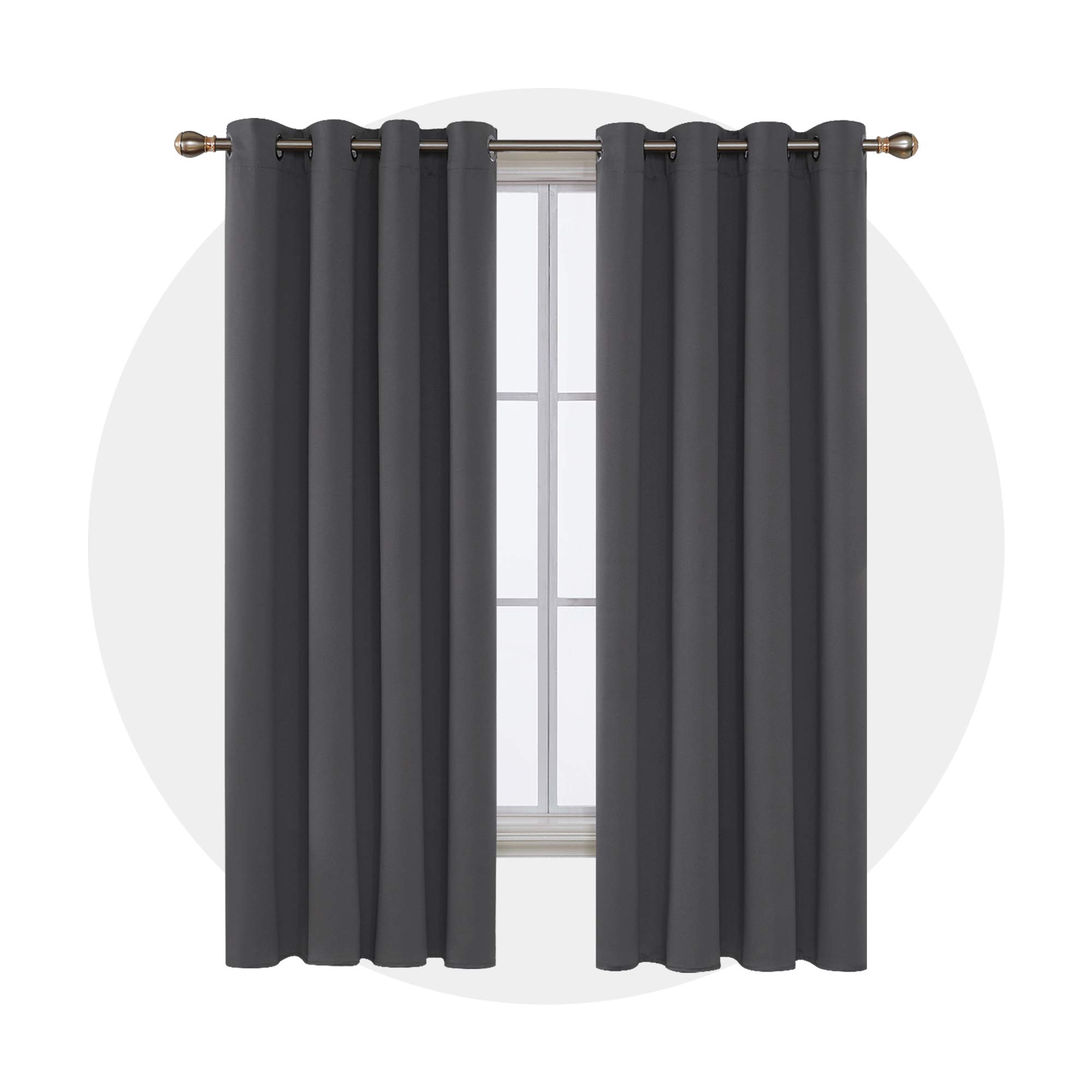 Deconovo Door Curtains Thermal Insulated Blackout Curtains Eyelet Curtains for Living Room 52"x 84" Dark Grey 1 PAIR