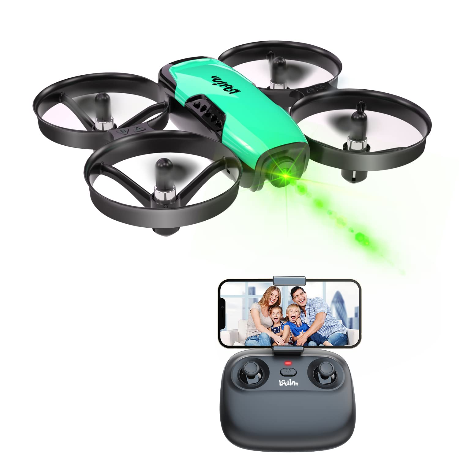 Loolinn | Drones for Kids Gift with Camera - Mini Drone, Remote Control Quadcopter Drone with 90° Adjustable Camera, Safe for Kids, Photos and Videos (Christmas Gift for Kids)